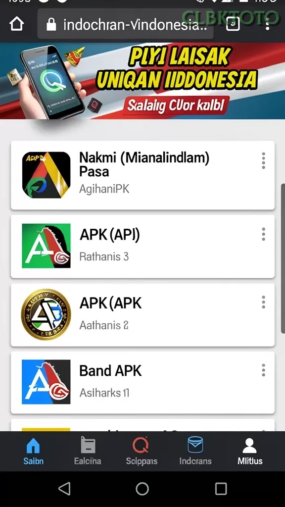 Cuplikan layar RK8 — aktivitas