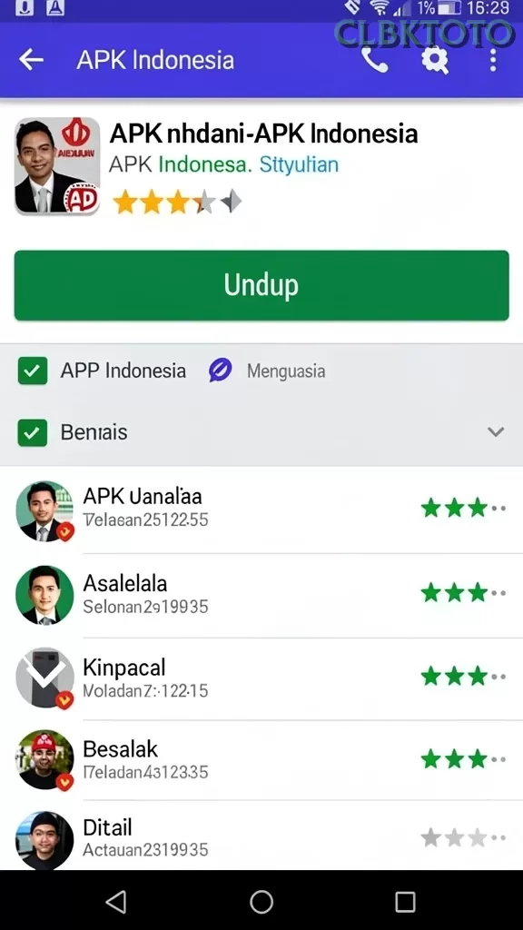 Cuplikan layar DI1 — menu navigasi
